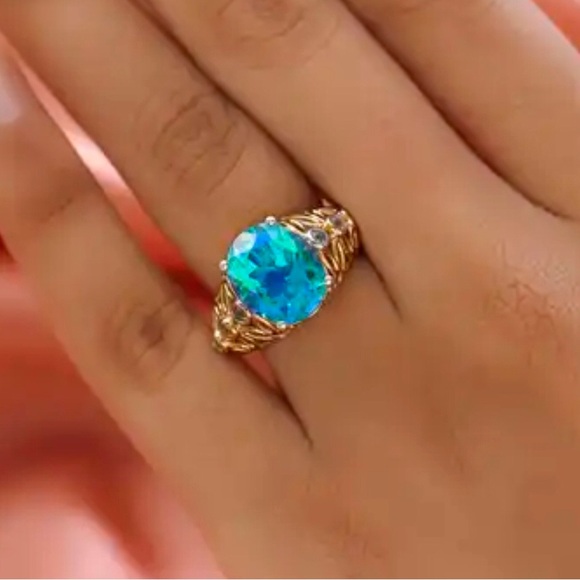 Beautiful silver 925 with gold vermeil ring amazing color